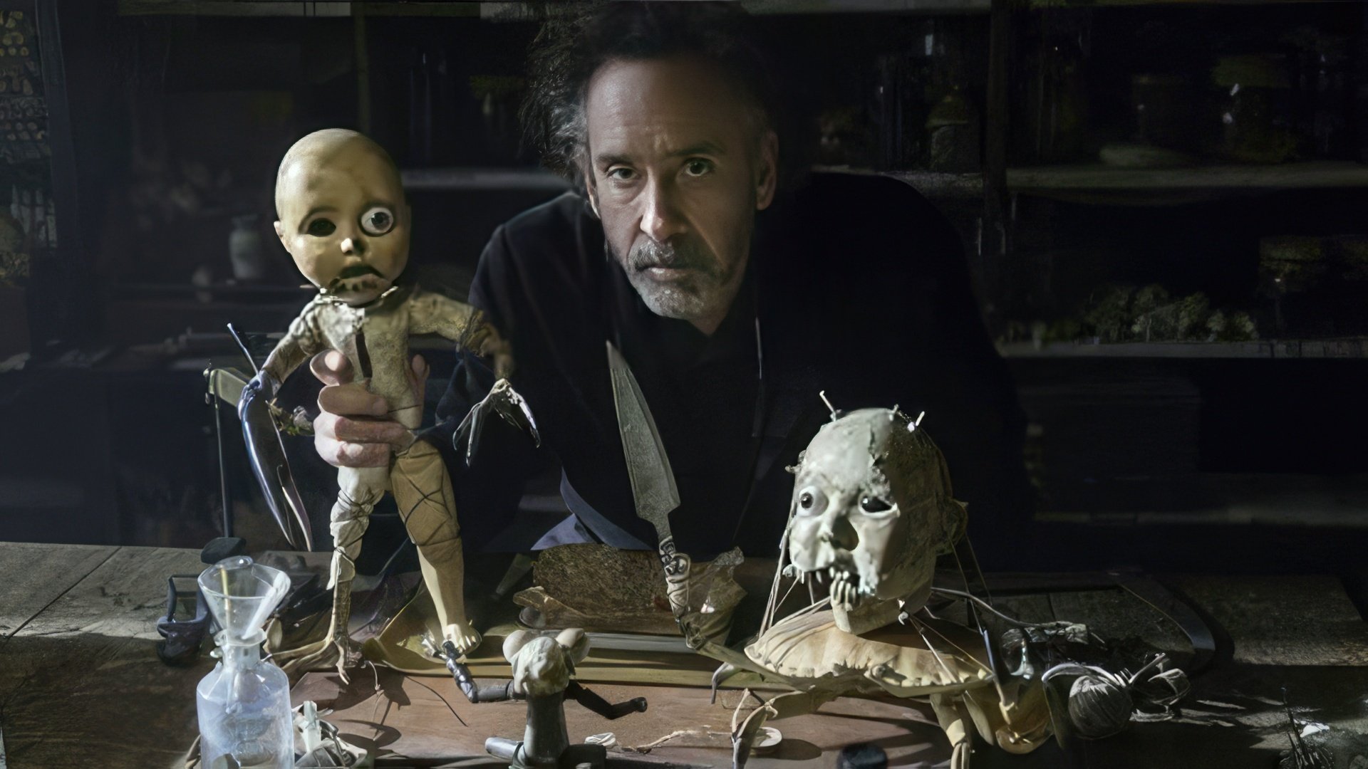 Tim Burton on the set of Miss Peregrine’s Home for Peculiar Children