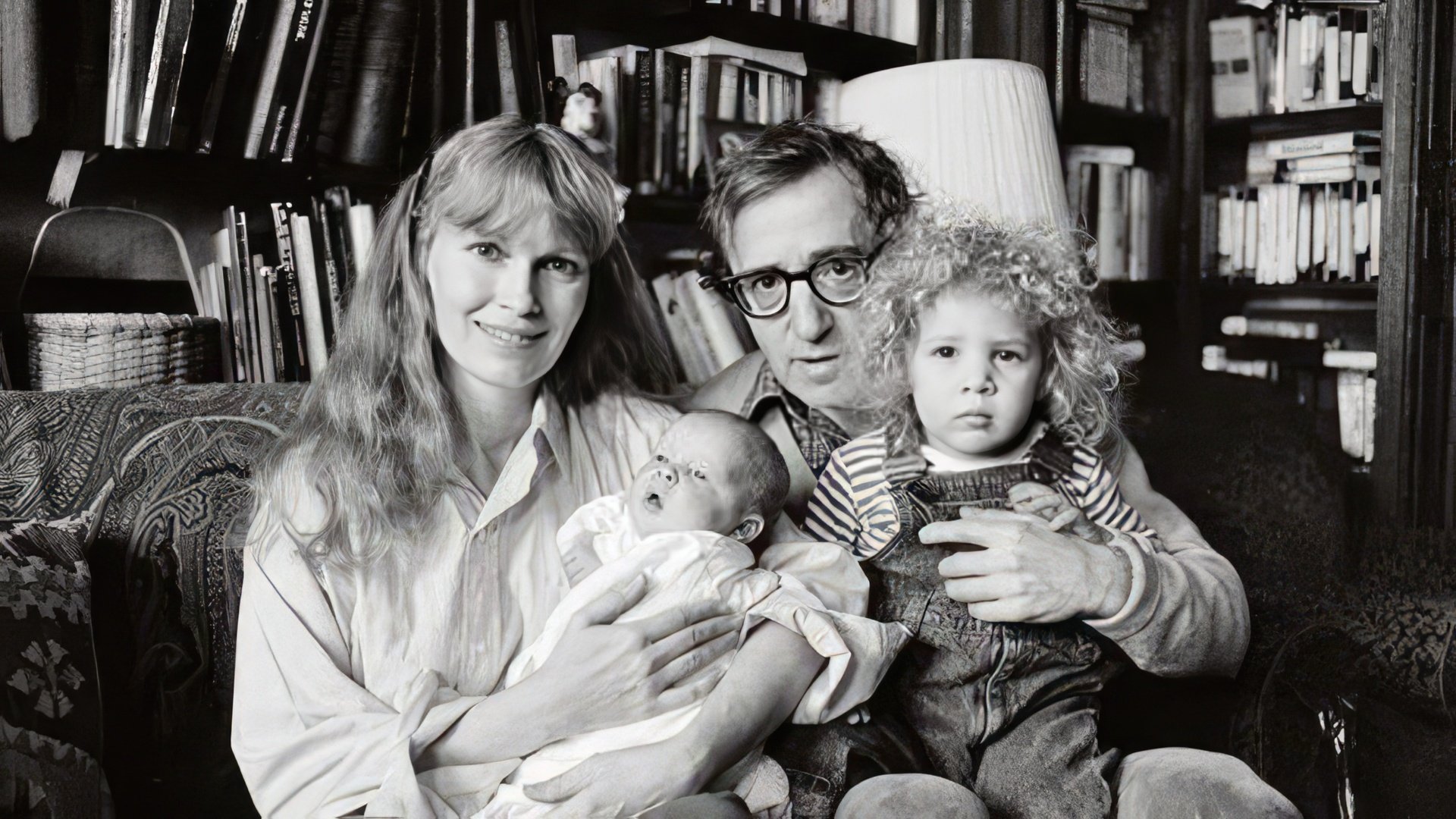 Woody Allen and Mia Farrow with Children