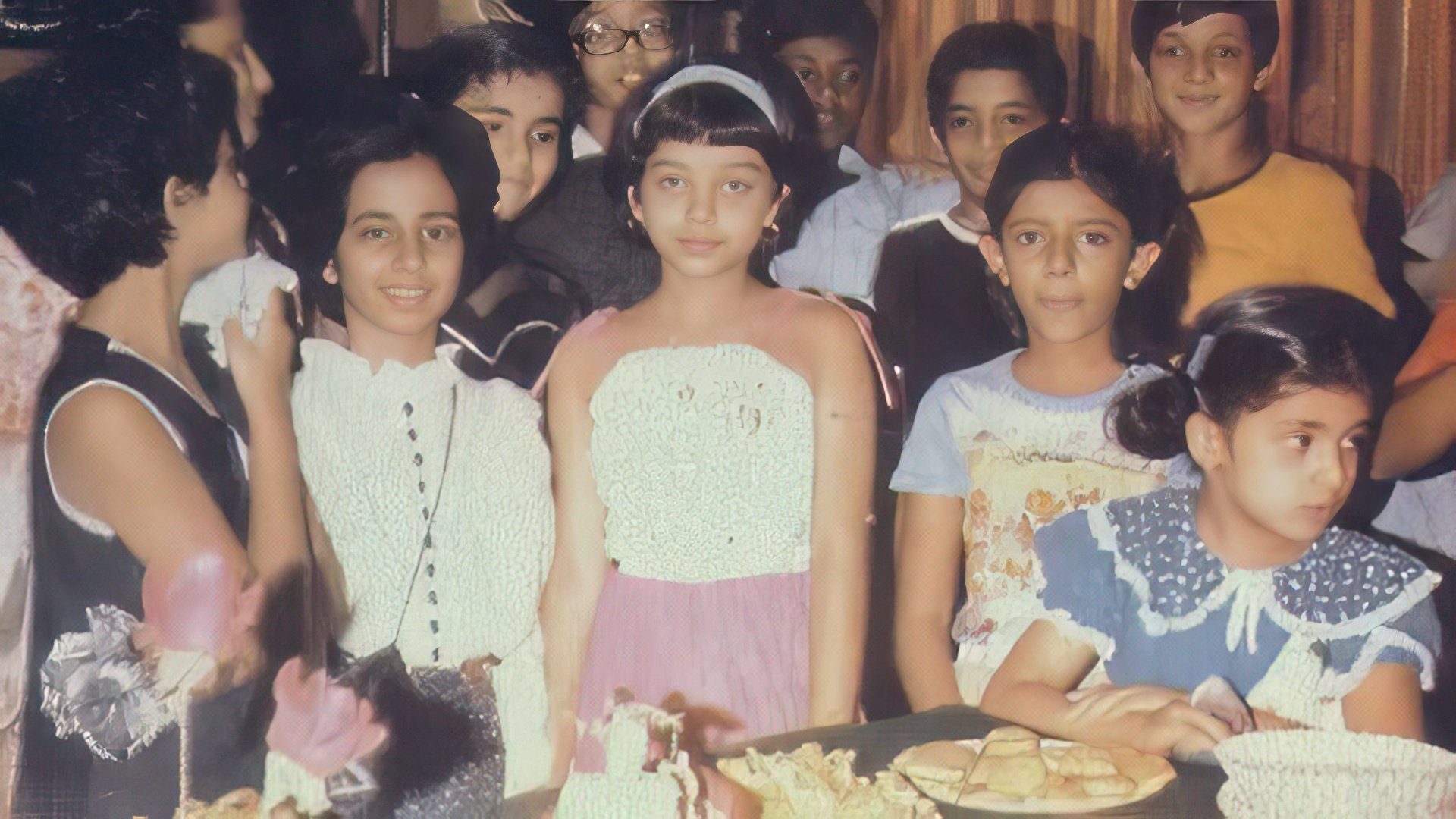 Aishwarya Rai (center) in her school years