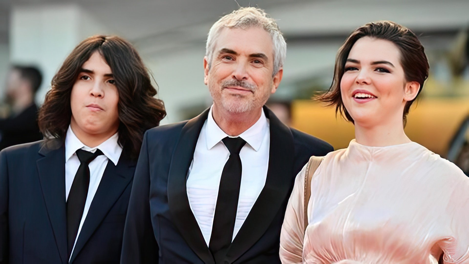 Alfonso Cuarón with his son Olmo and daughter Tess