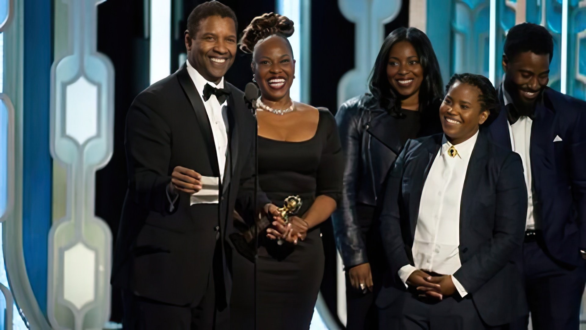 Denzel Washington with this family