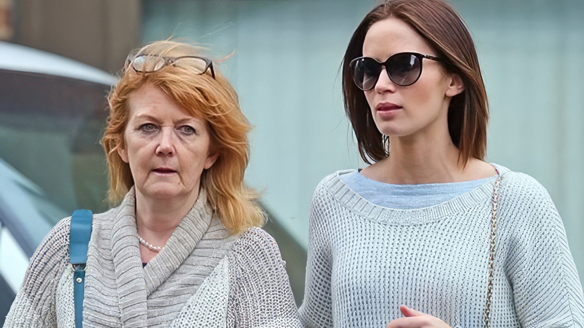 Emily Blunt with her mother