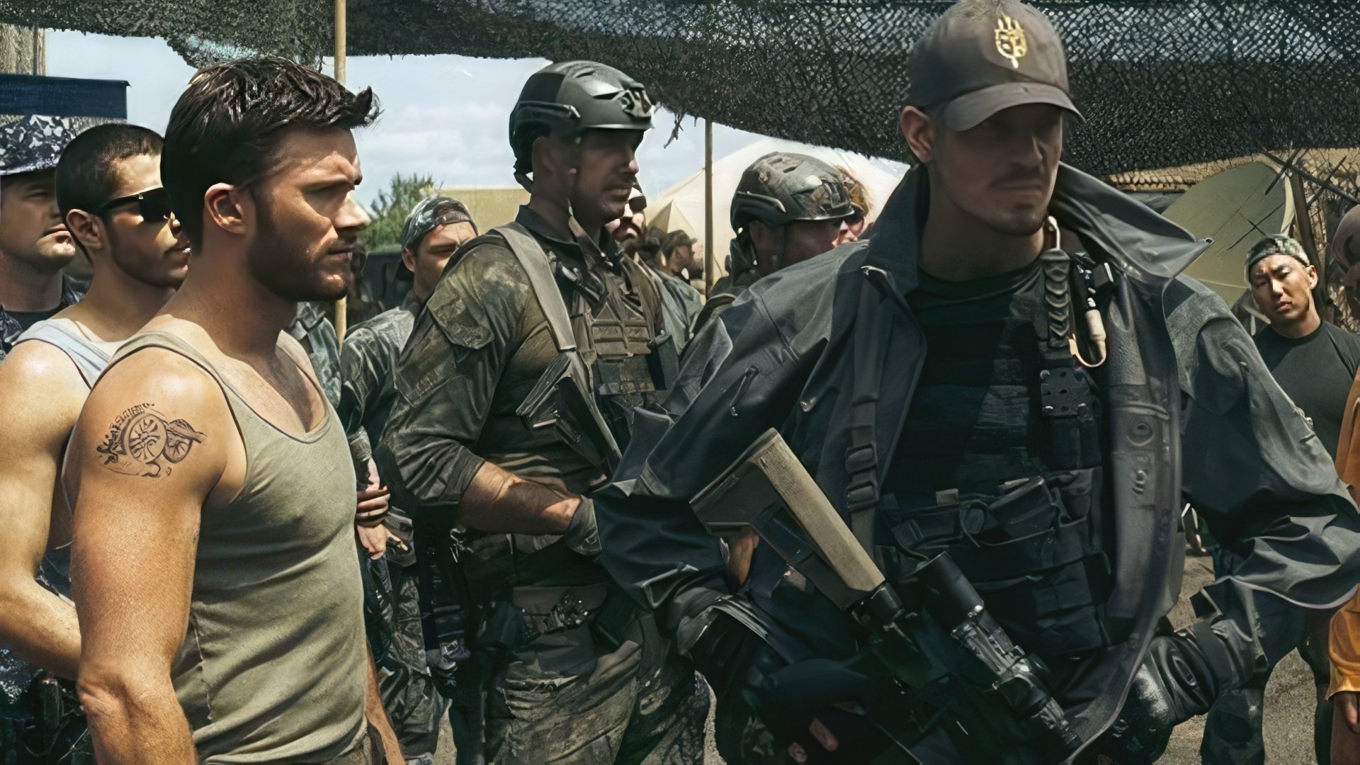 Scott Eastwood and Joel Kinnaman in Suicide Squad