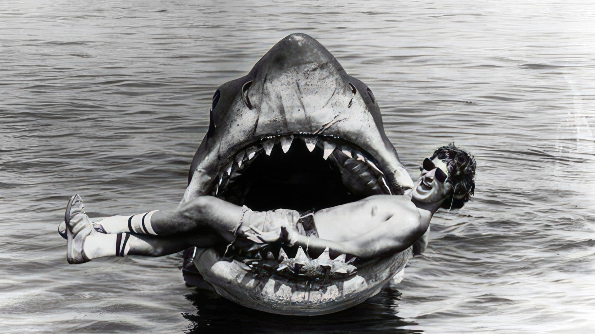 Steven Spielberg on the set of Jaws