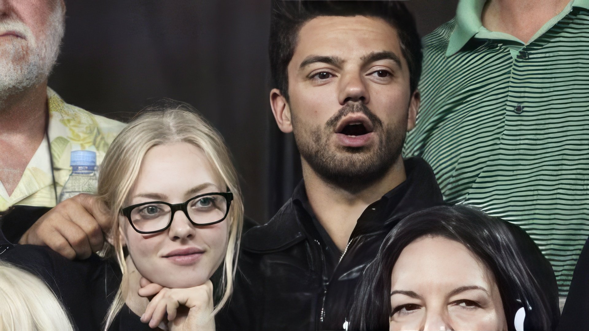 Dominic Cooper and Amanda Seyfried at a baseball match