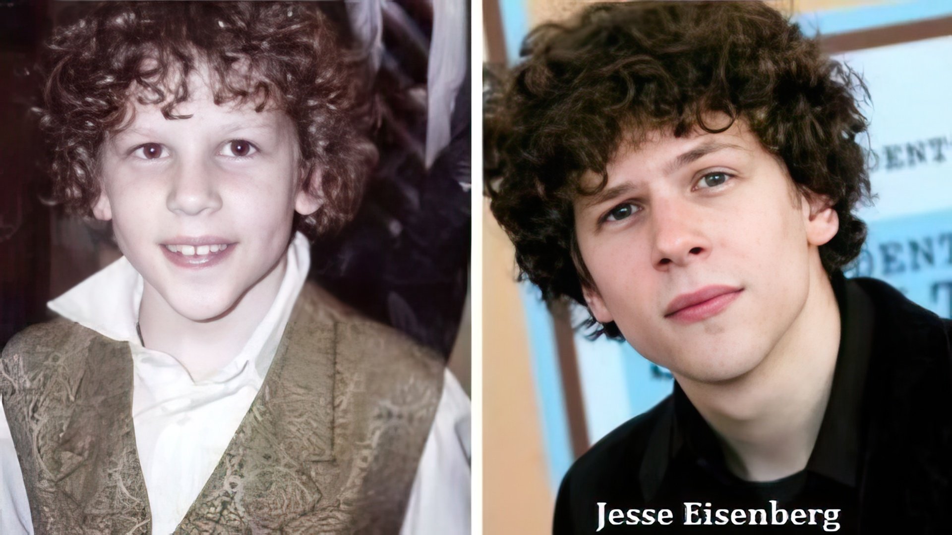Jesse Eisenberg in childhood and now