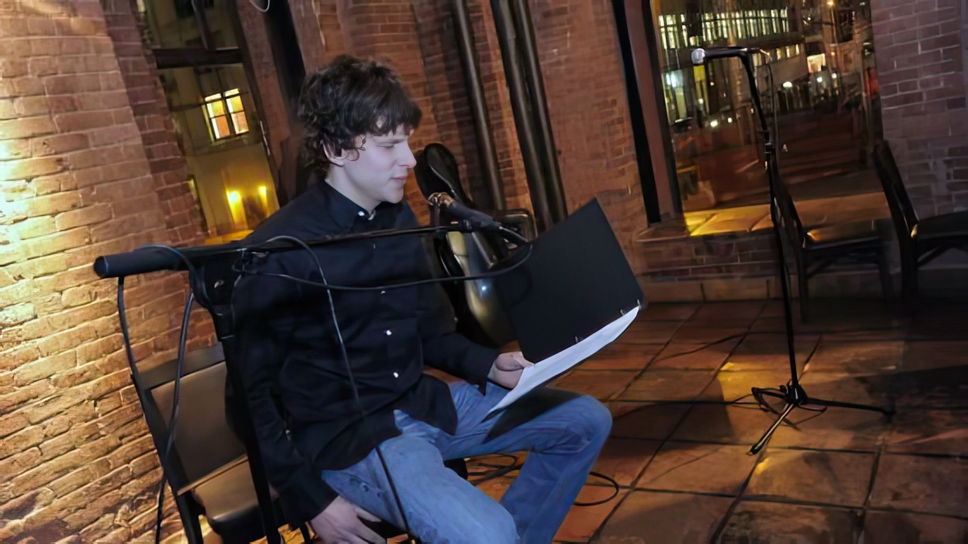 Jesse Eisenberg reads his stories to friends