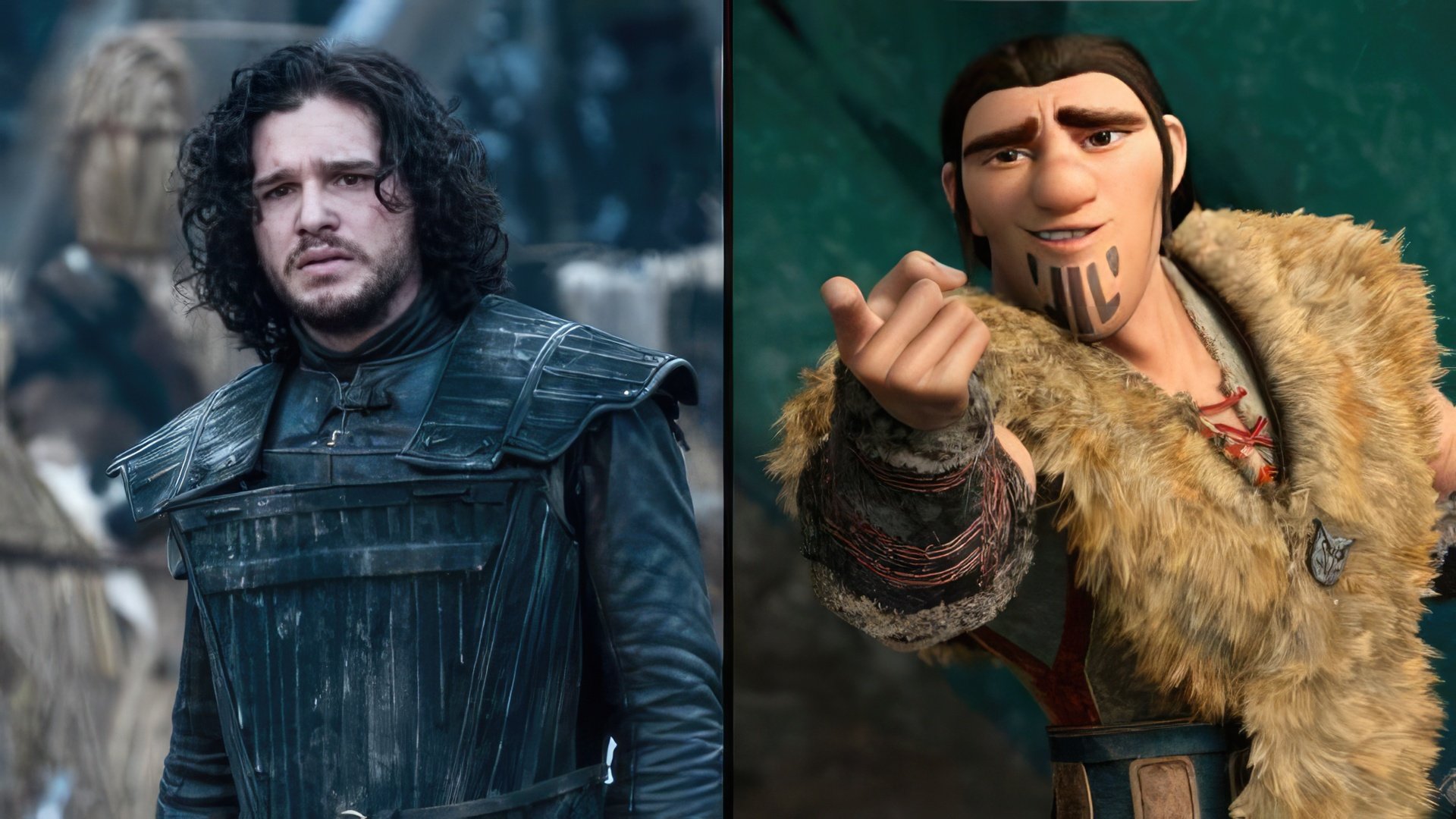 Kit Harington and Eret from How to Train Your Dragon 2