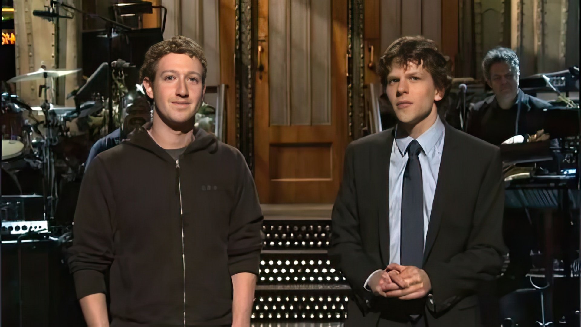 Jesse Eisenberg meeting with Mark Zuckerberg
