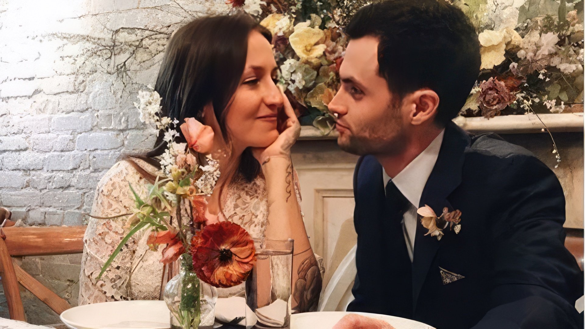 Penn Badgley with his wife Domino Kirke