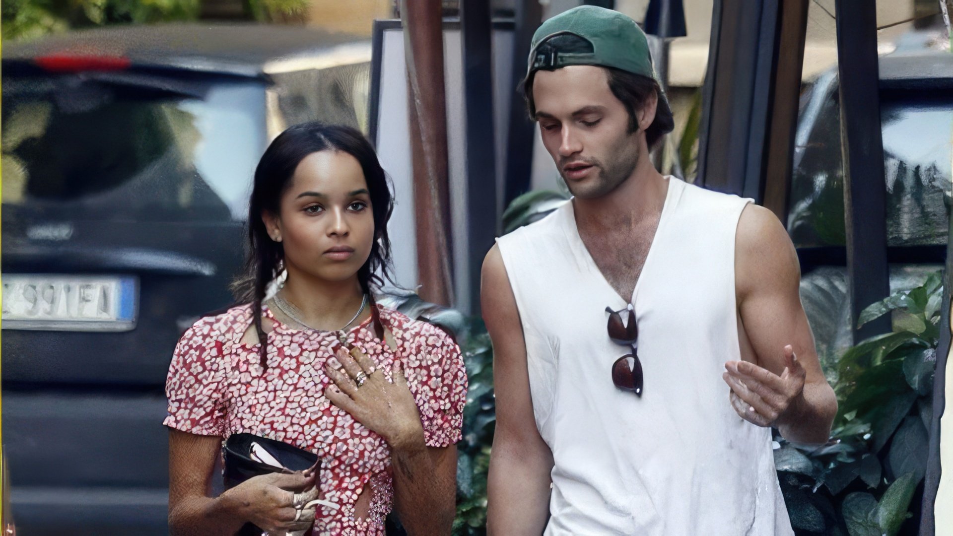 Penn Badgley with Zoe Kravitz