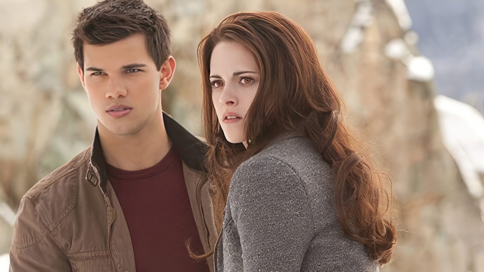 Taylor Lautner and Kristen Stewart in Twilight Saga. Breaking Dawn: Part 2