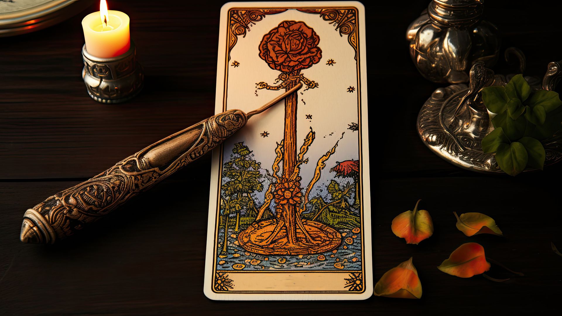 The reversed Ace of Wands in relationship spreads indicates the mutual fading of feelings