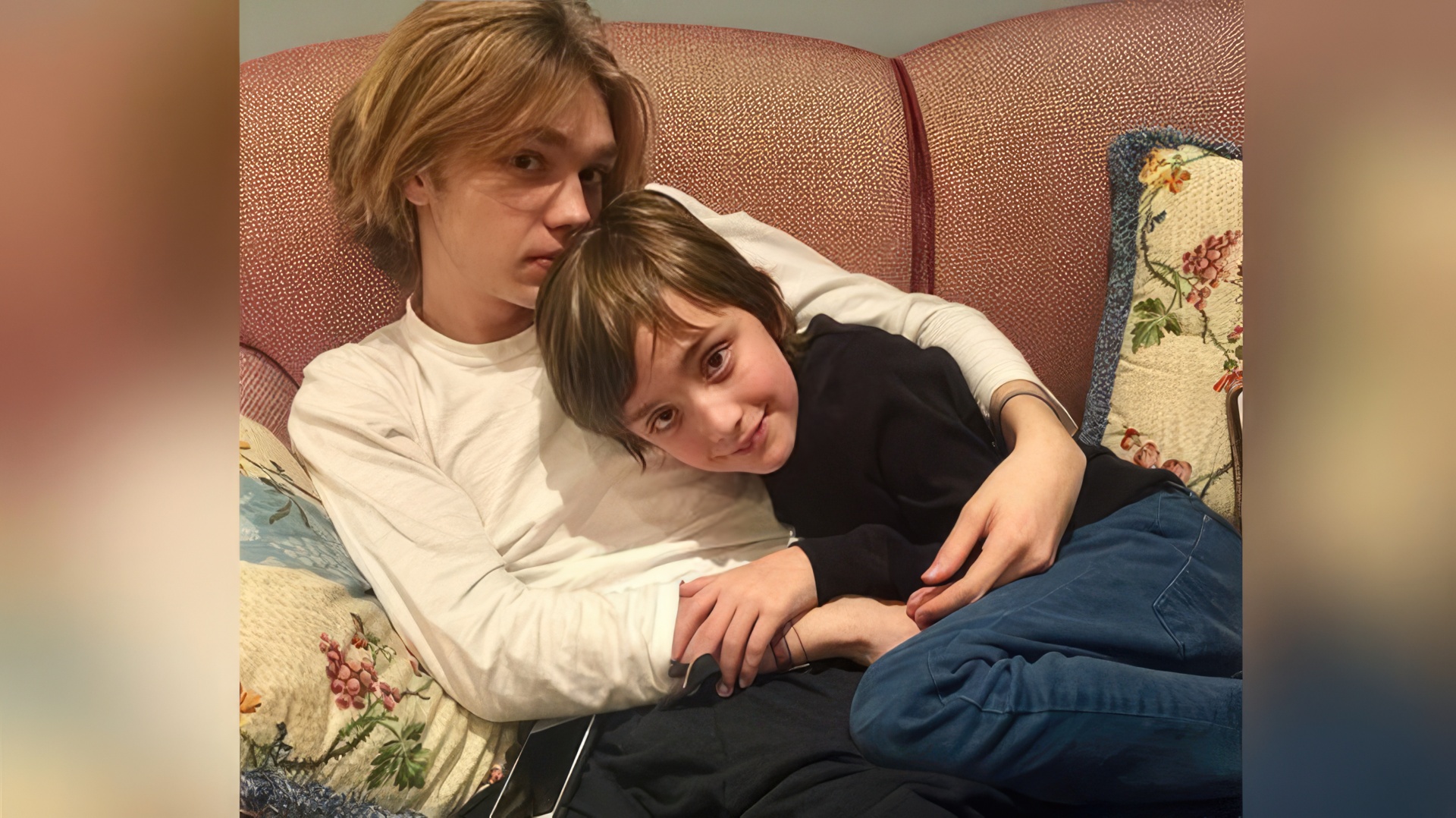 Charlie Plummer with his younger brother