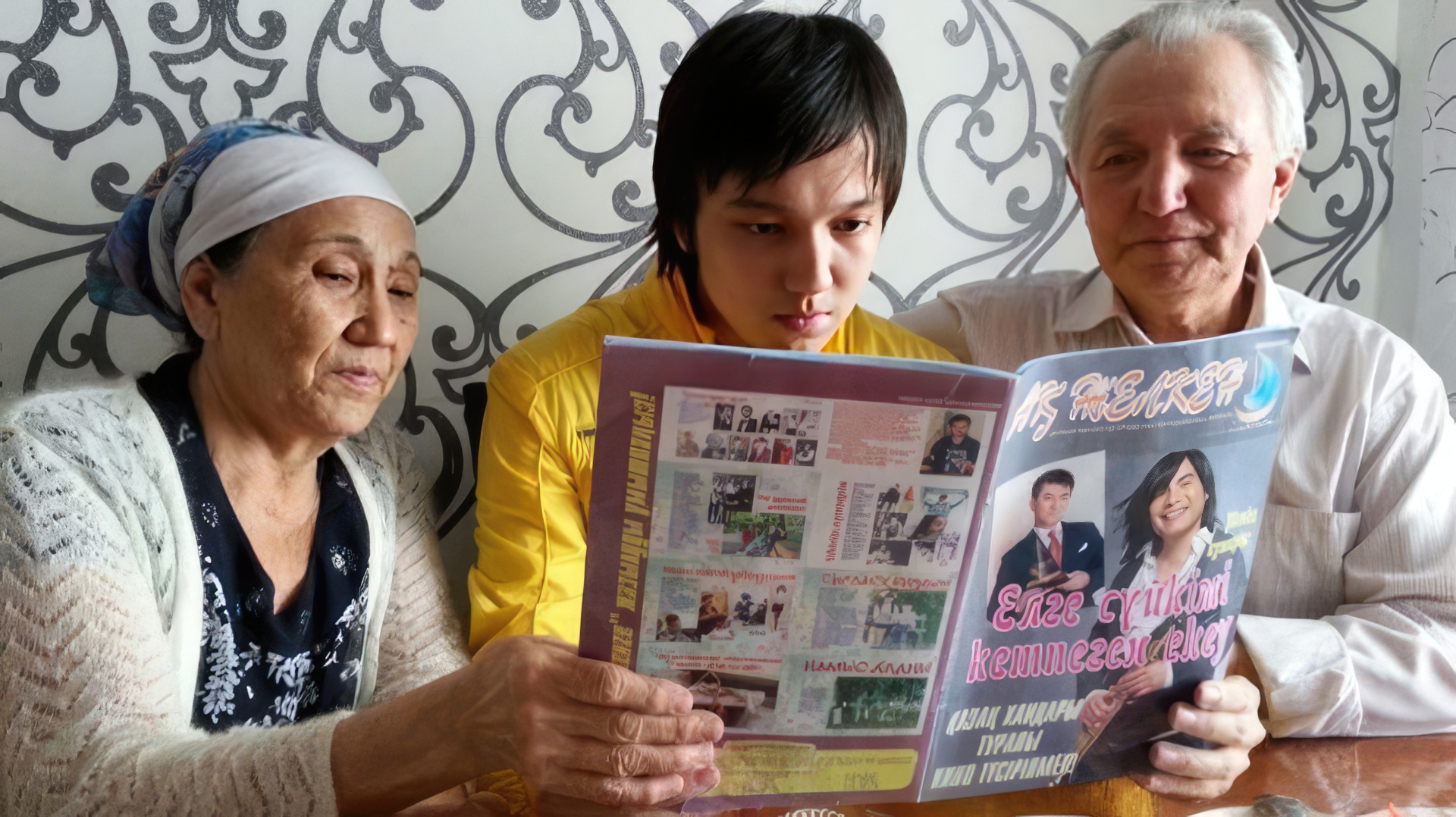 Dimash Kudaibergen with grandparents