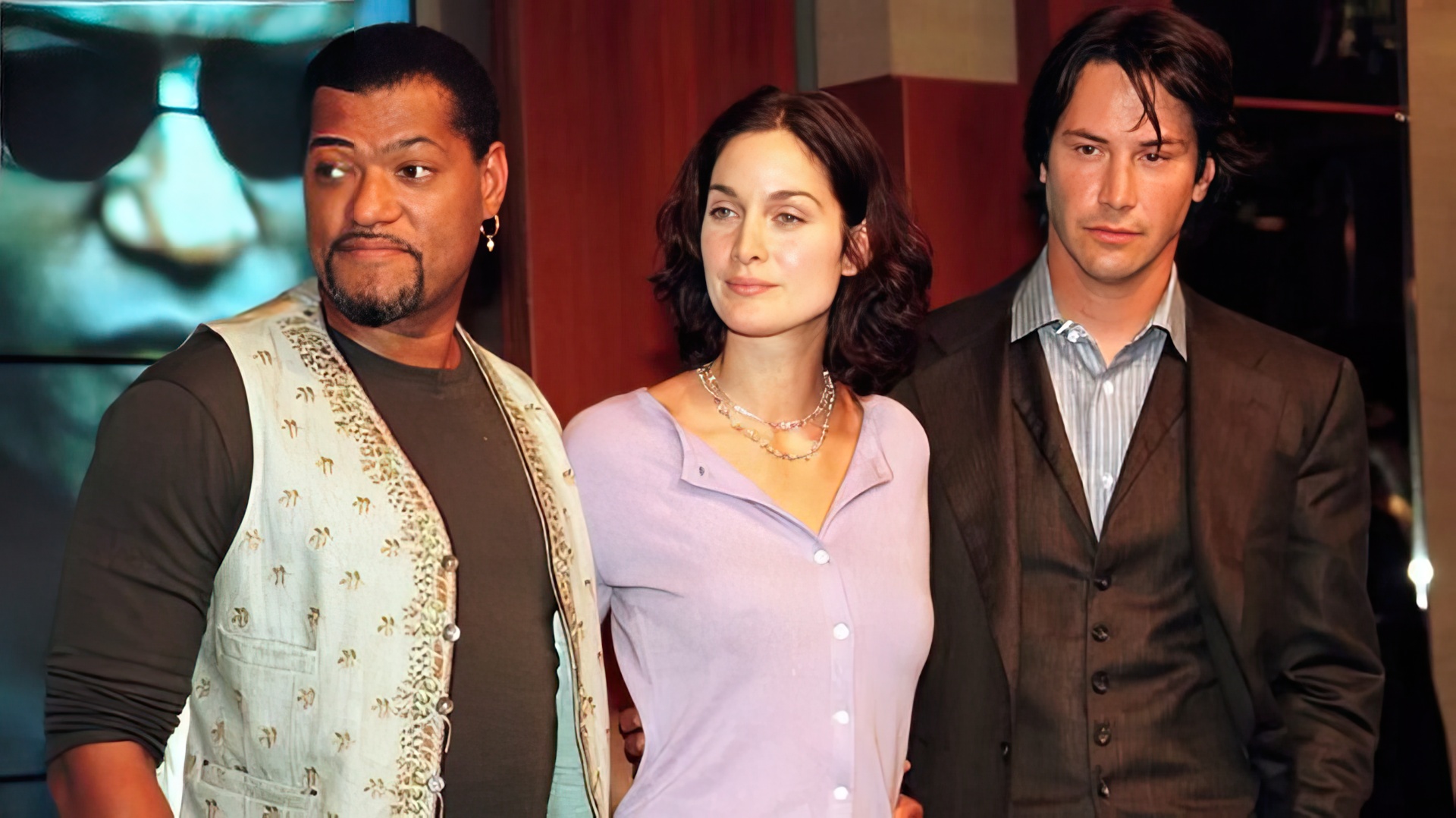 Laurence Fishburne, Carrie-Anne Moss, and Keanu Reeves