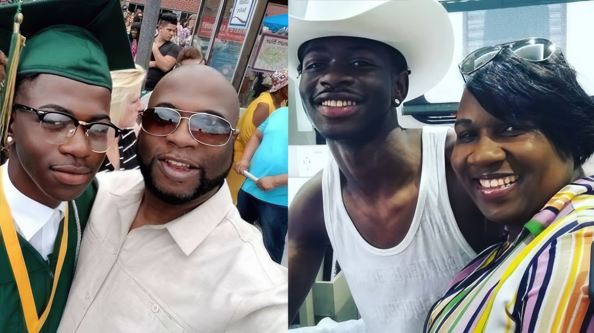 Lil Nas X with his father and stepmother