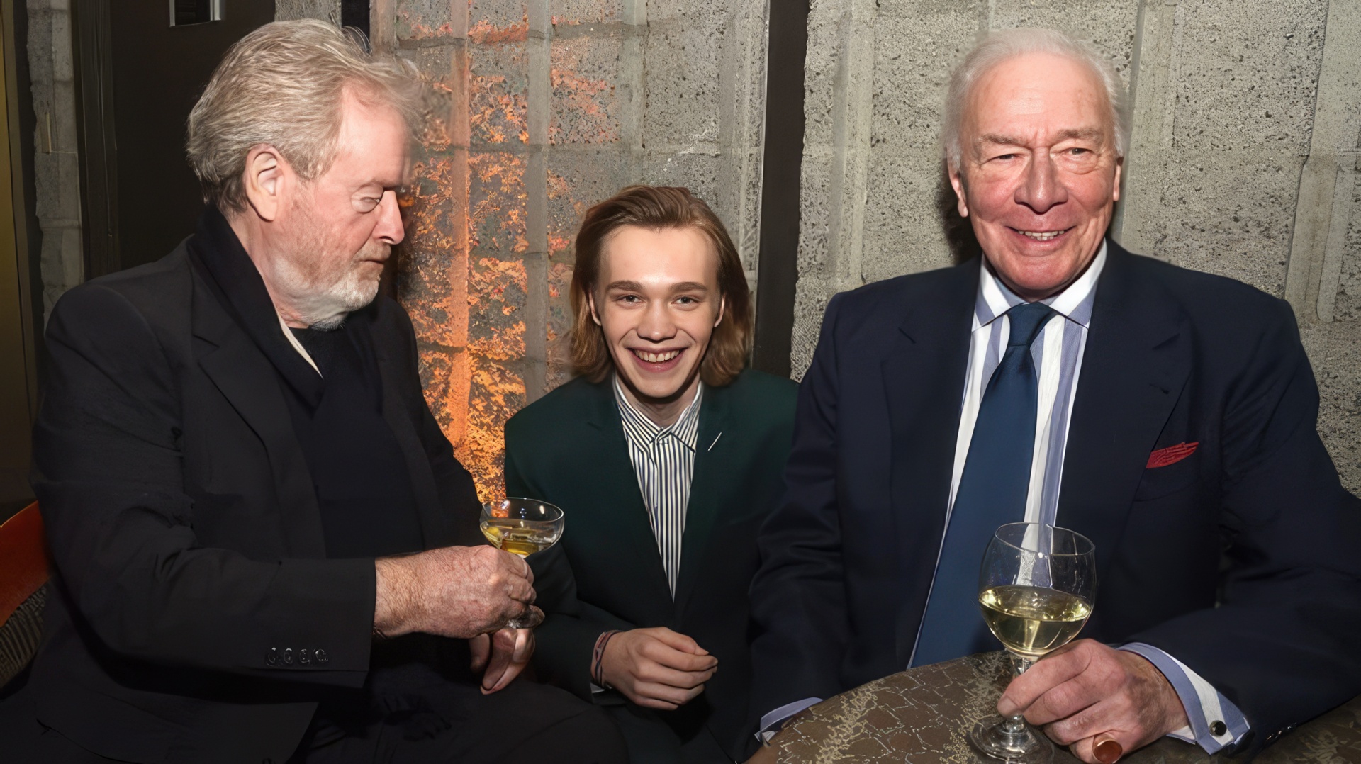 Ridley Scott, Charlie Plummer and Christopher Plummer