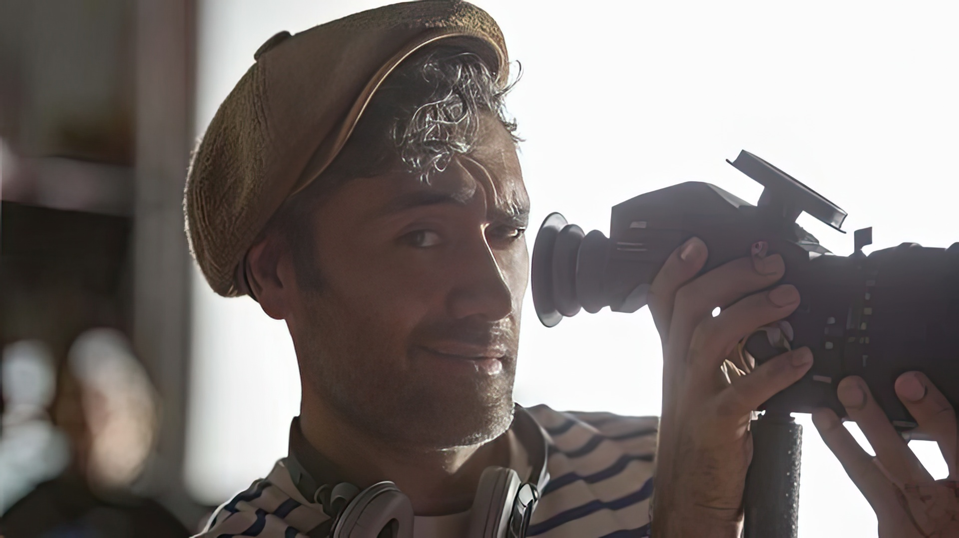 Taika Waititi with a camera