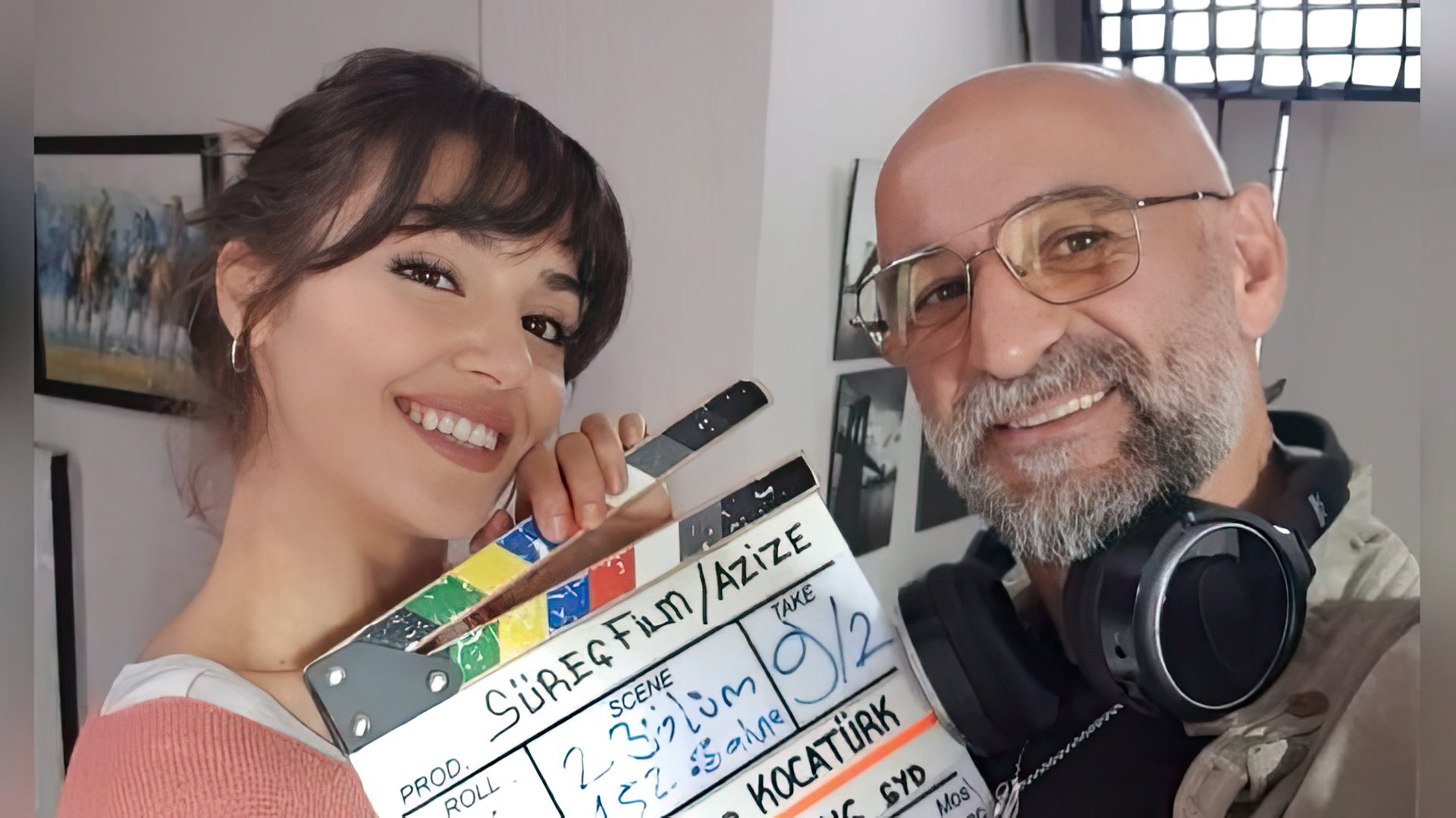 Hande Erçel on the set of 'Azize'