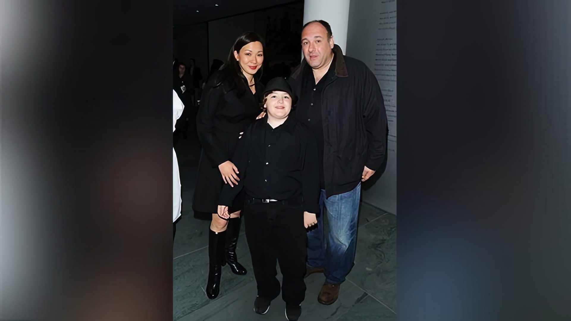 James Gandolfini with Deborah Lin and son