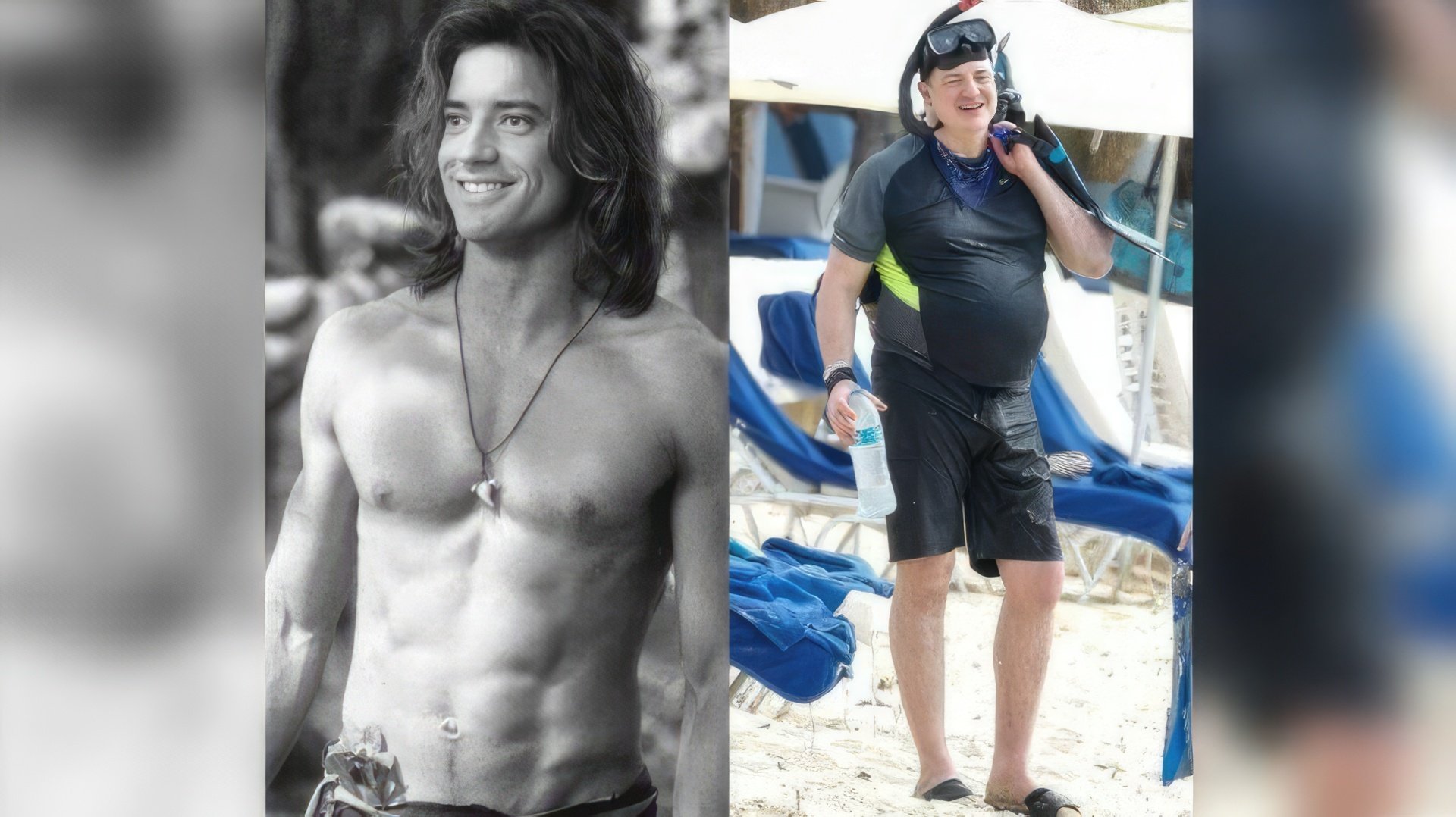Brendan Fraser then and now