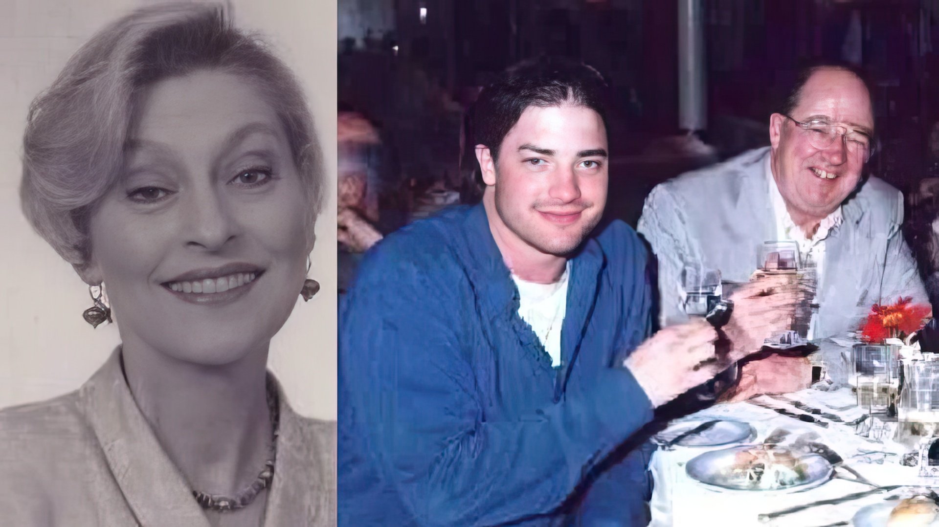 Brendan’s mother (left) and the actor with his father (right)