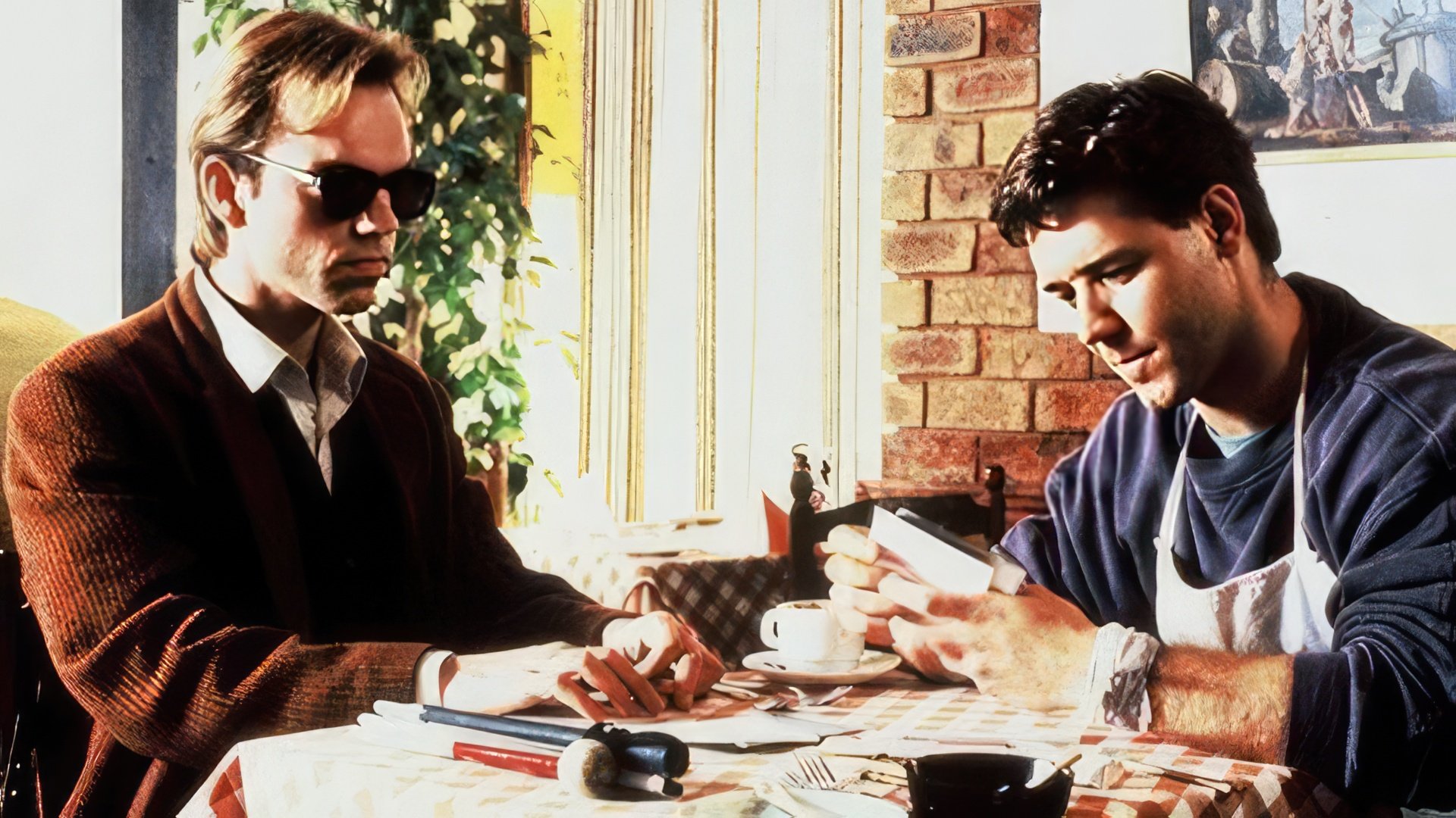 Hugo Weaving and Russell Crowe in the film 