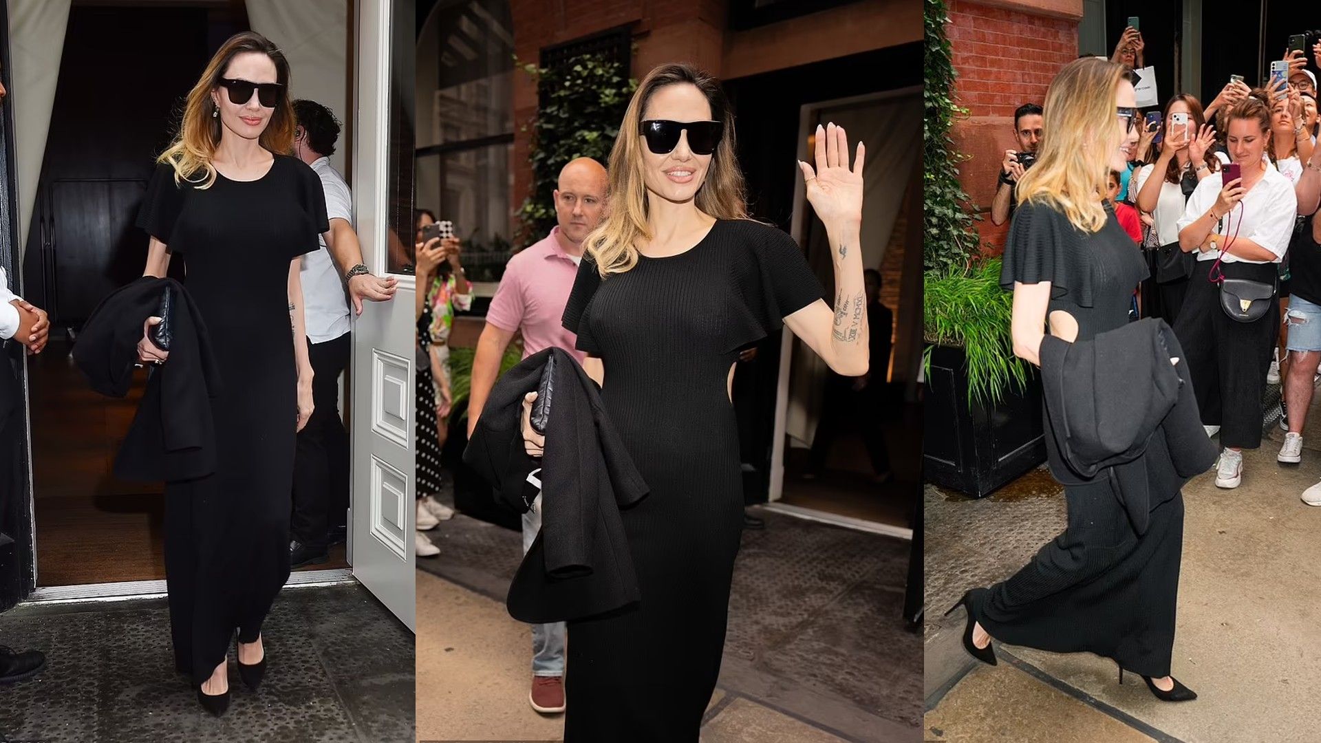 Paparazzi Captured Angelina Jolie in New York Donning an Elegant Dress ...