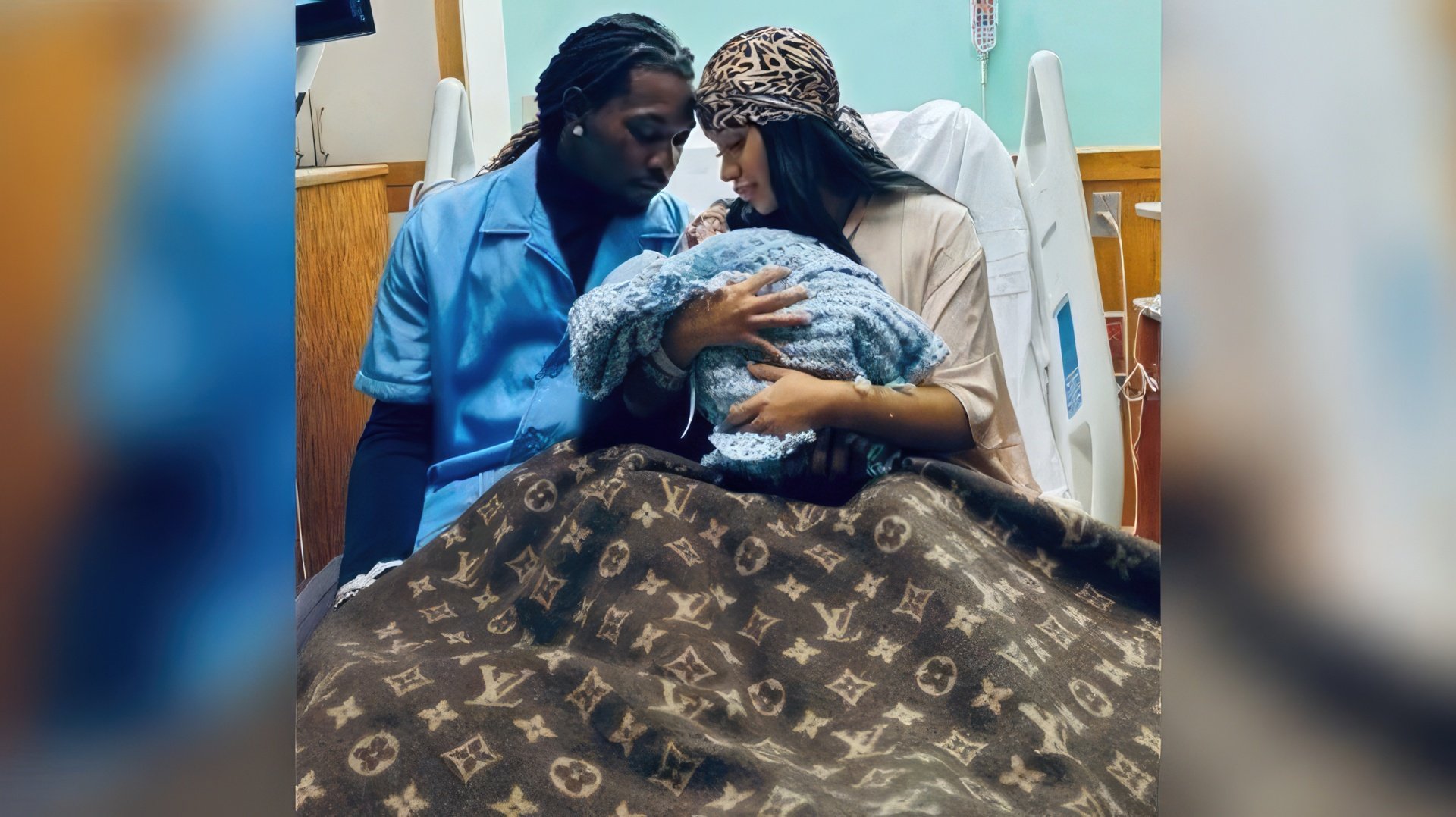 Cardi B with her husband and newborn son