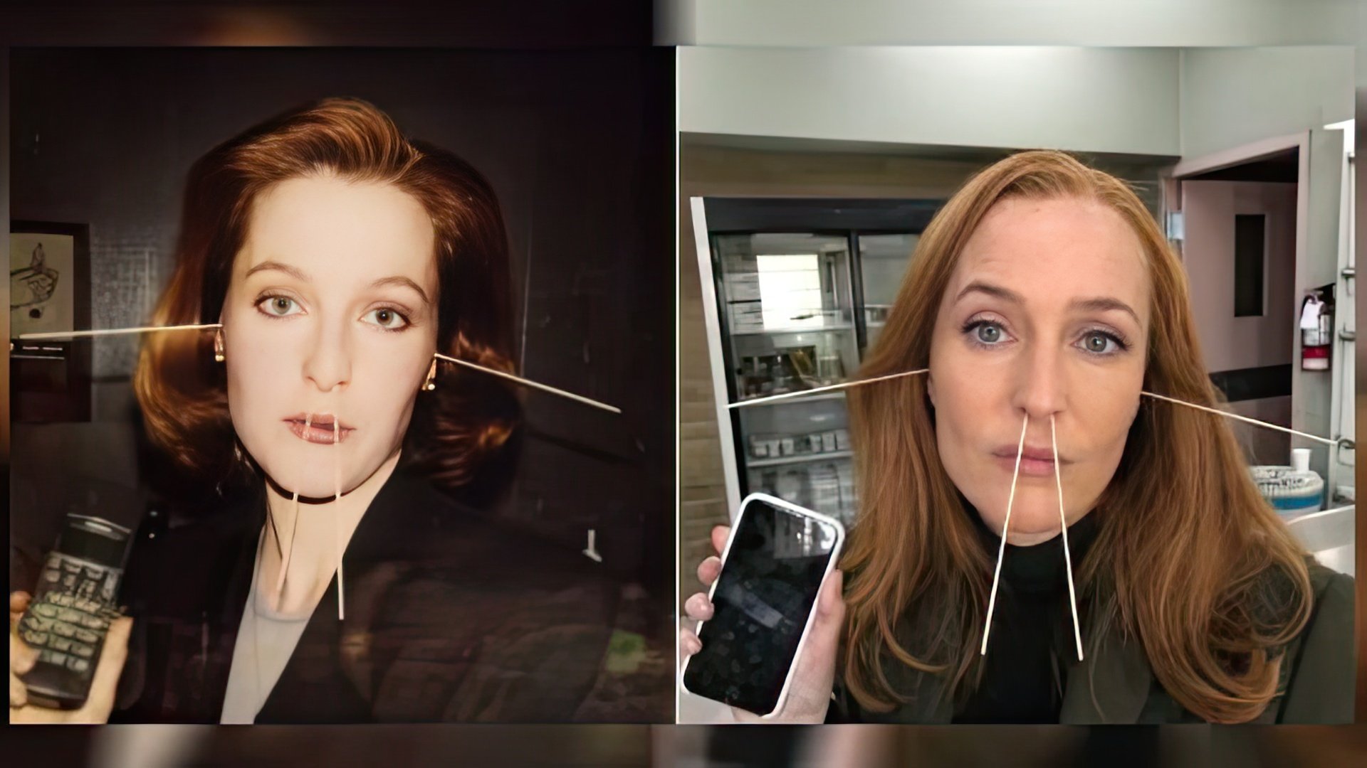 Gillian Anderson then and now