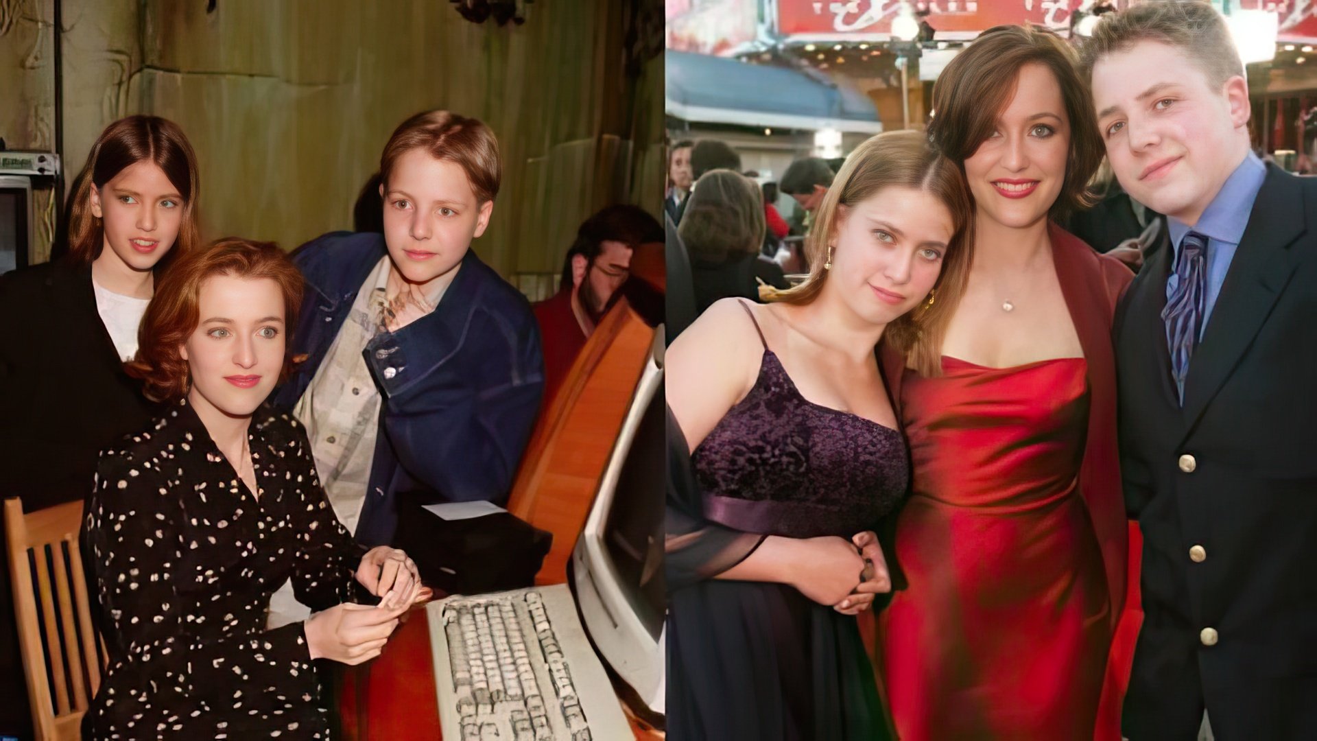 Gillian Anderson with her younger brother and sister