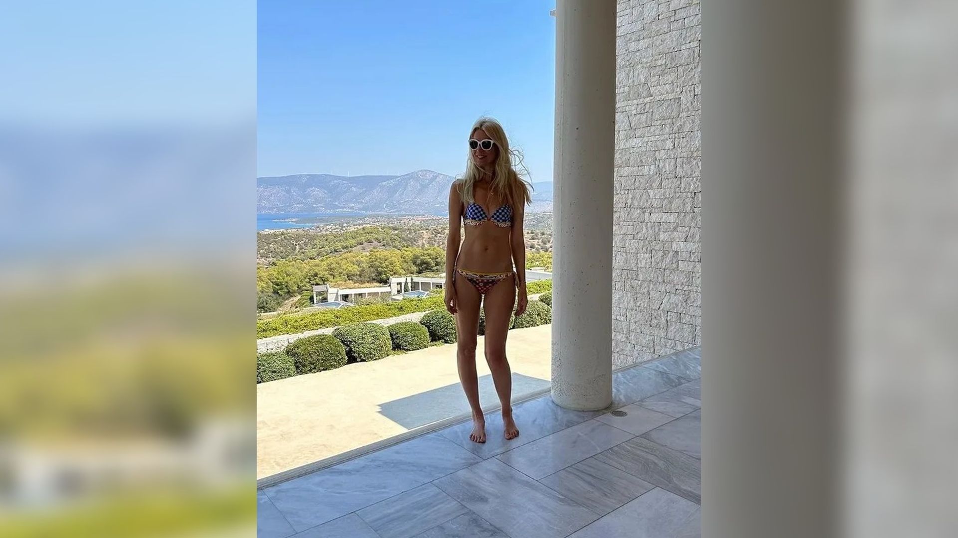 Claudia Schiffer celebrating her birthday in Greece