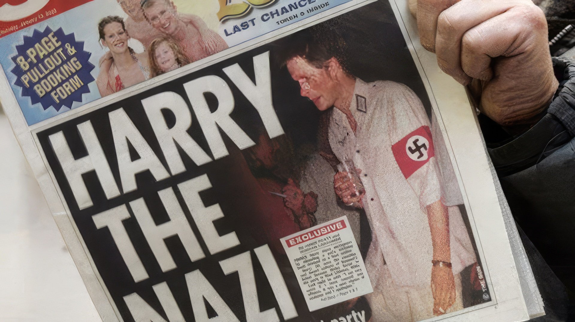 A picture of Prince Harry’s swastika outfit made the papers