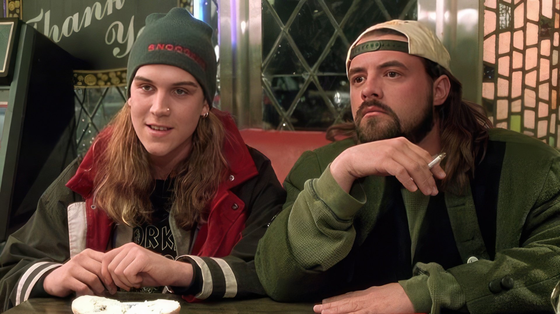 Jason Mewes and Kevin Smith as Jay and Silent Bob