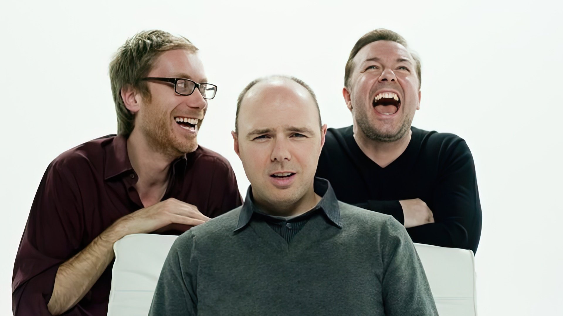 Ricky Gervais, Stephen Merchant, and Karl Pilkington