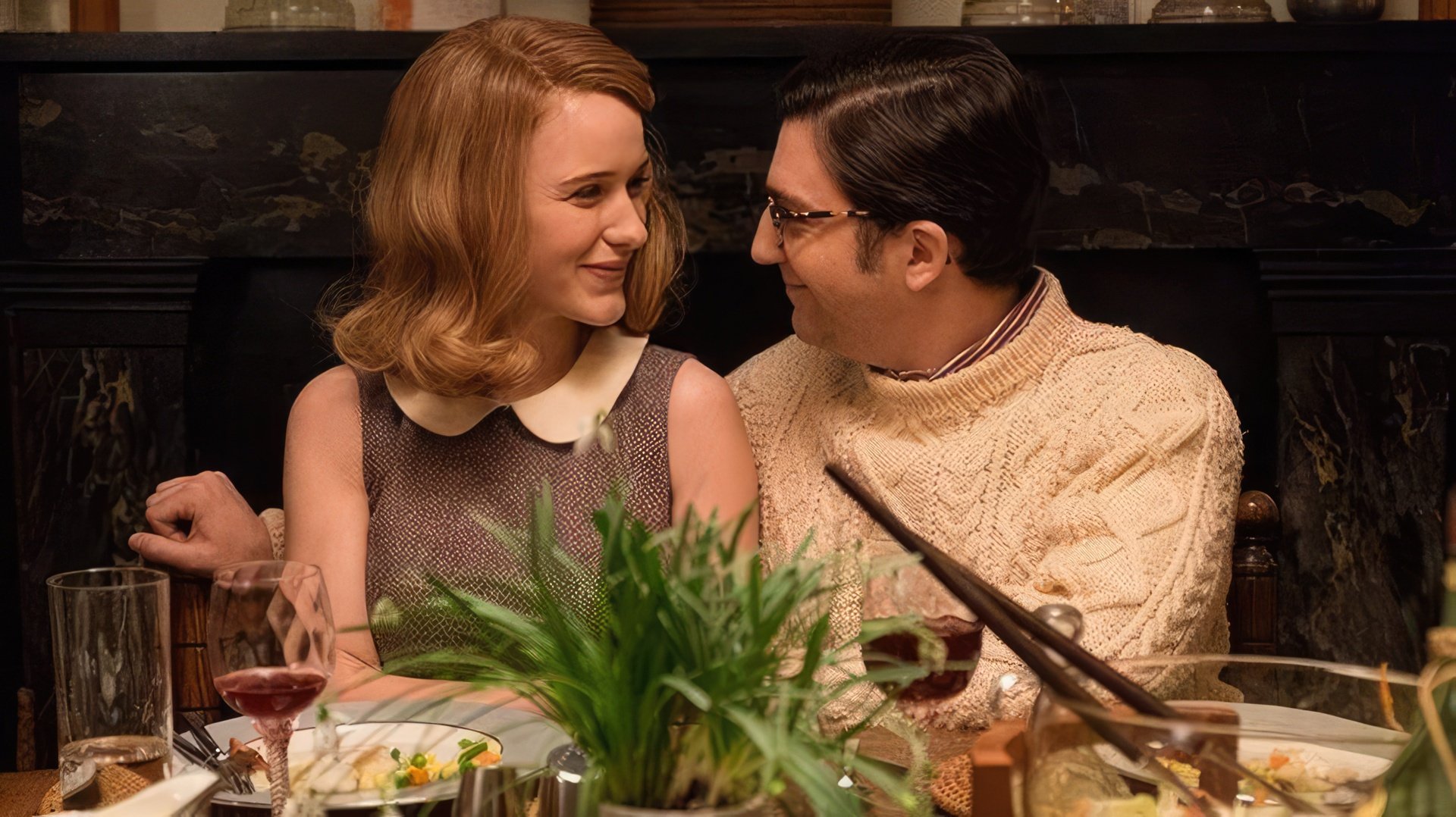 Rachel Brosnahan and John Magaro in the Crisis in Six Scenes