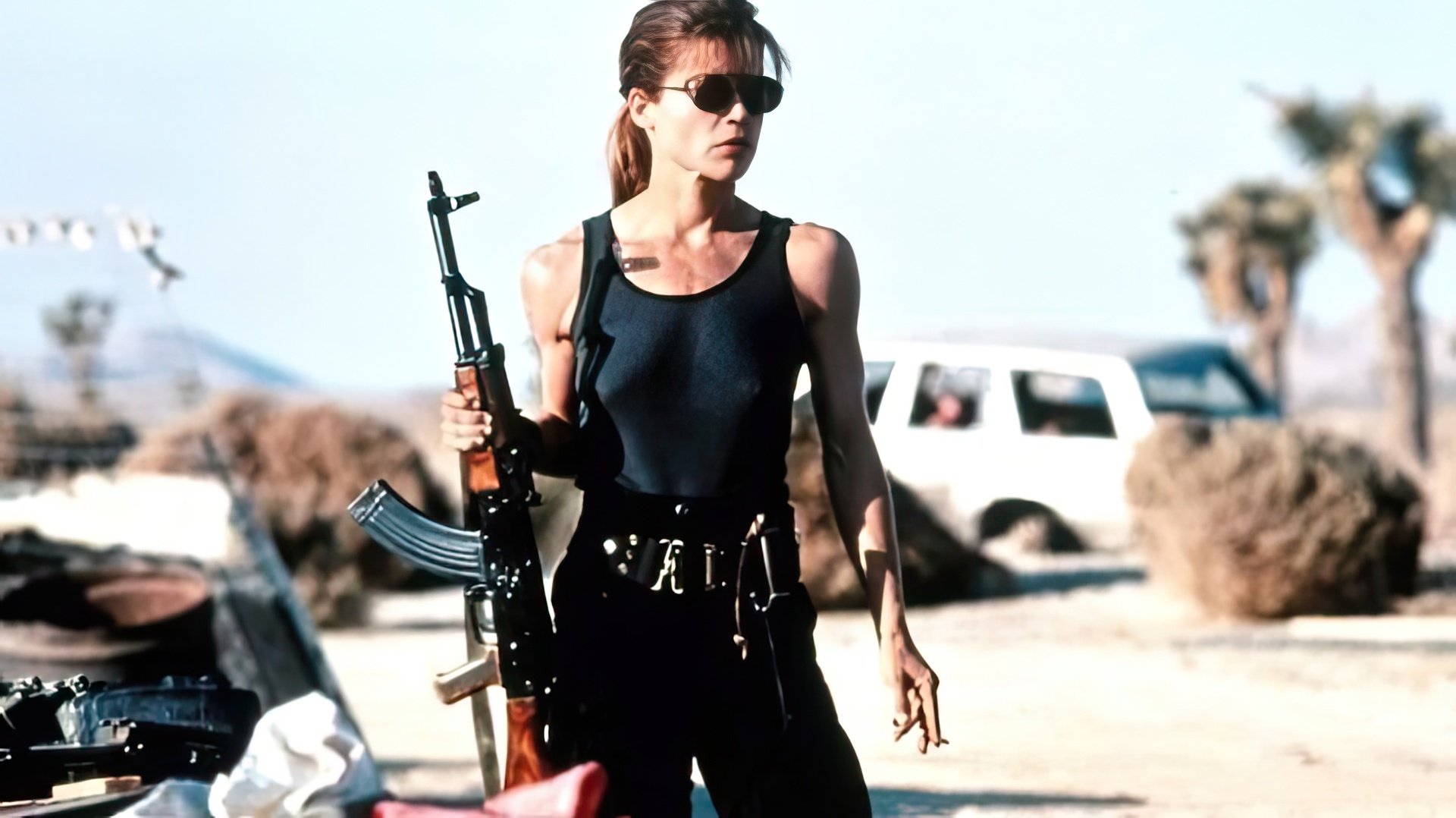 Linda Hamilton as Sarah Connor in The Terminator