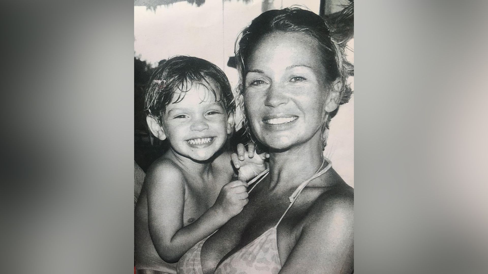 Gabriel Guevara as a child with his mother