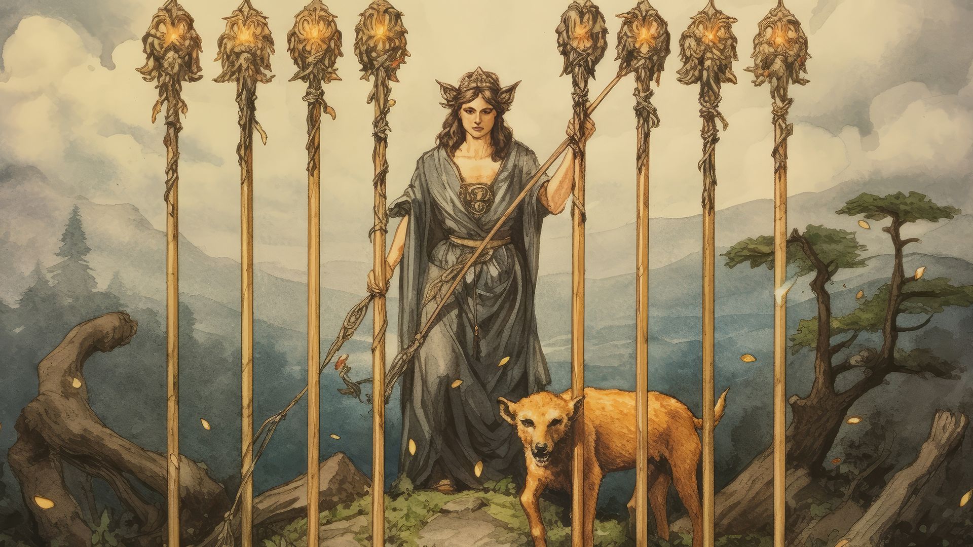 The Seven of Wands speaks of courage, perseverance, trials