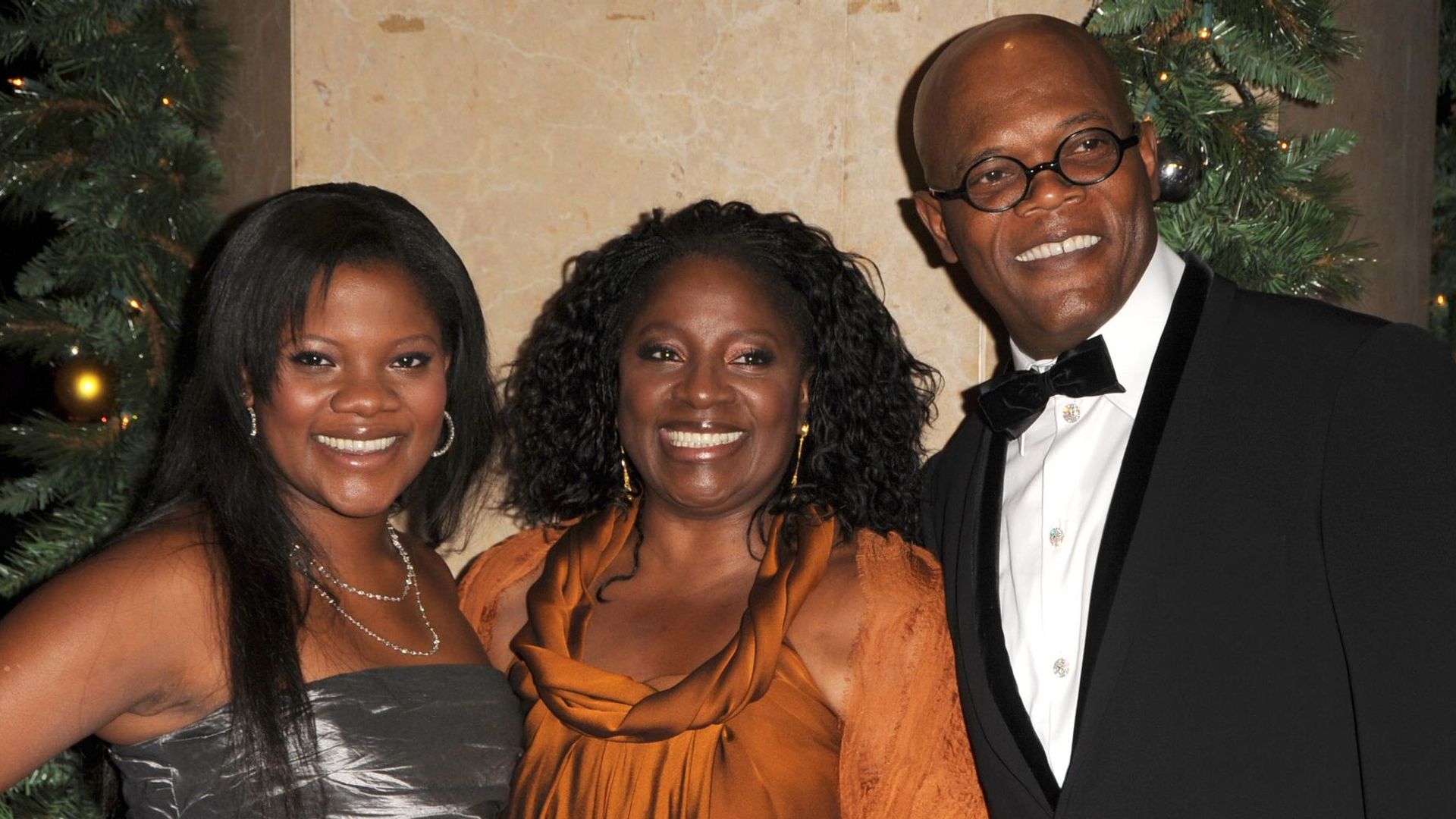 Samuel L. Jackson with his wife and daughter