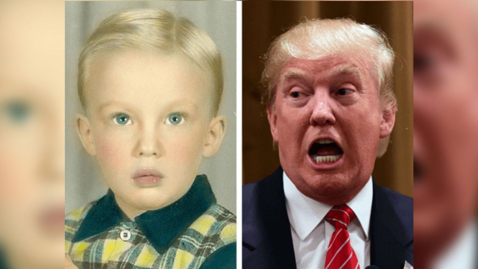 Donald Trump in childhood and now