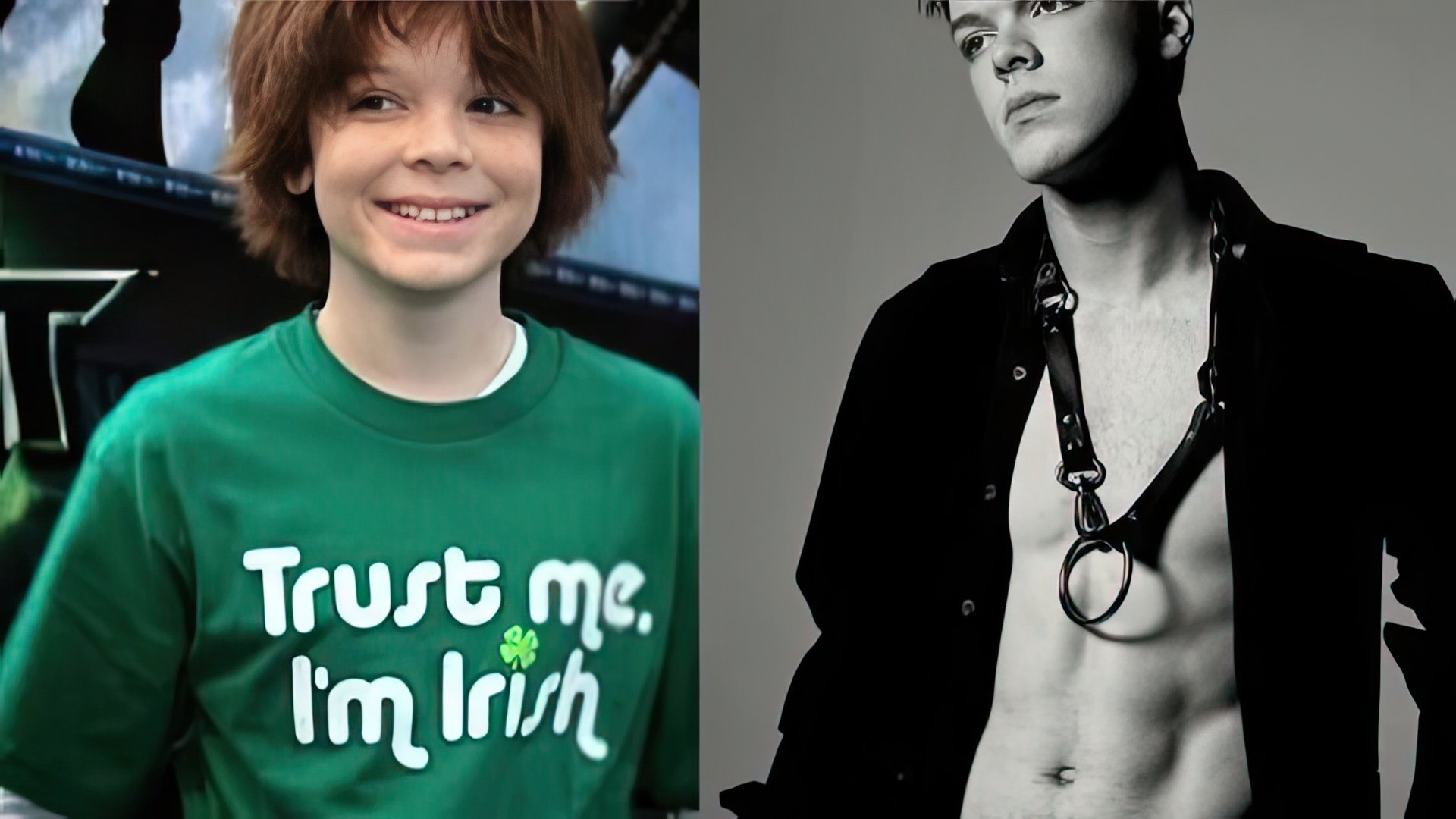 Cameron Monaghan in his childhood and now