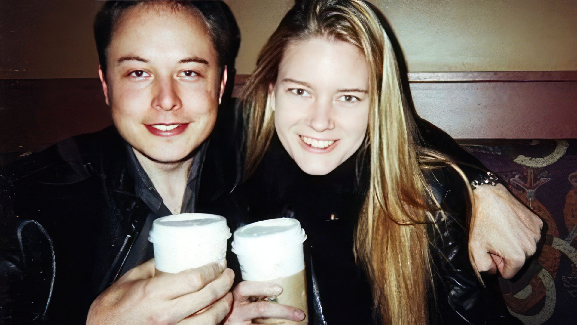 Elon Musk and his wife Justine in their youth