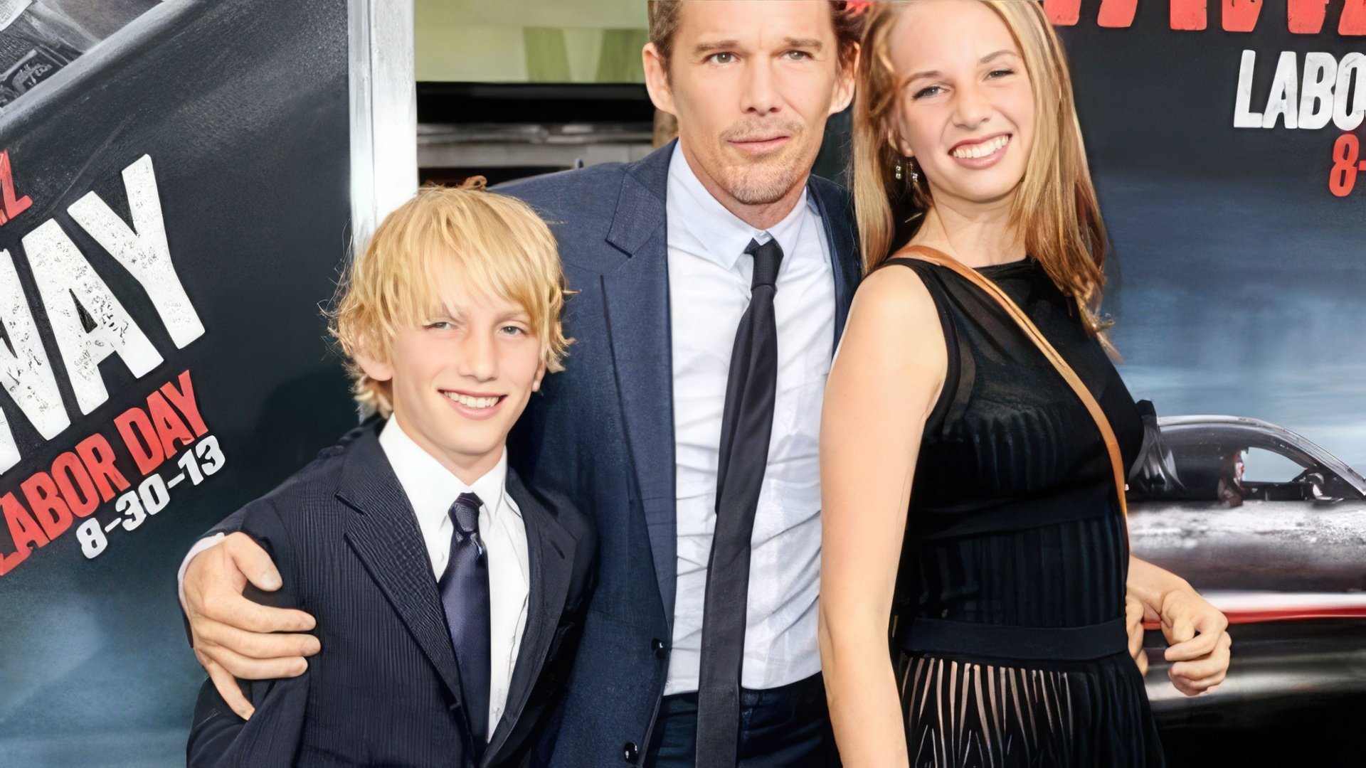 Ethan Hawke and his children from his marriage to Uma Thurman