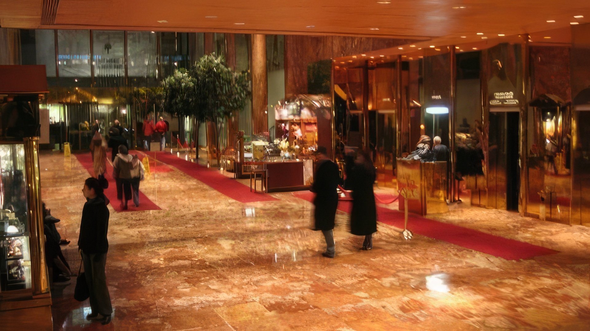 In one of the halls inside the Trump Tower
