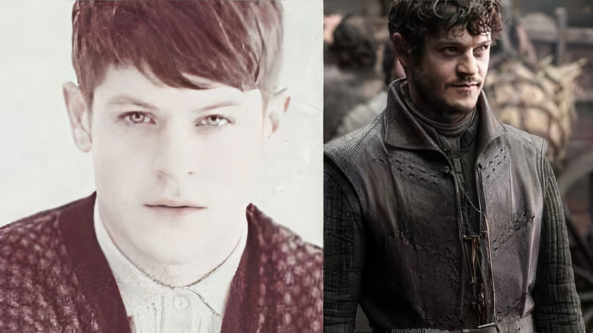 Iwan Rheon as a teenager and now
