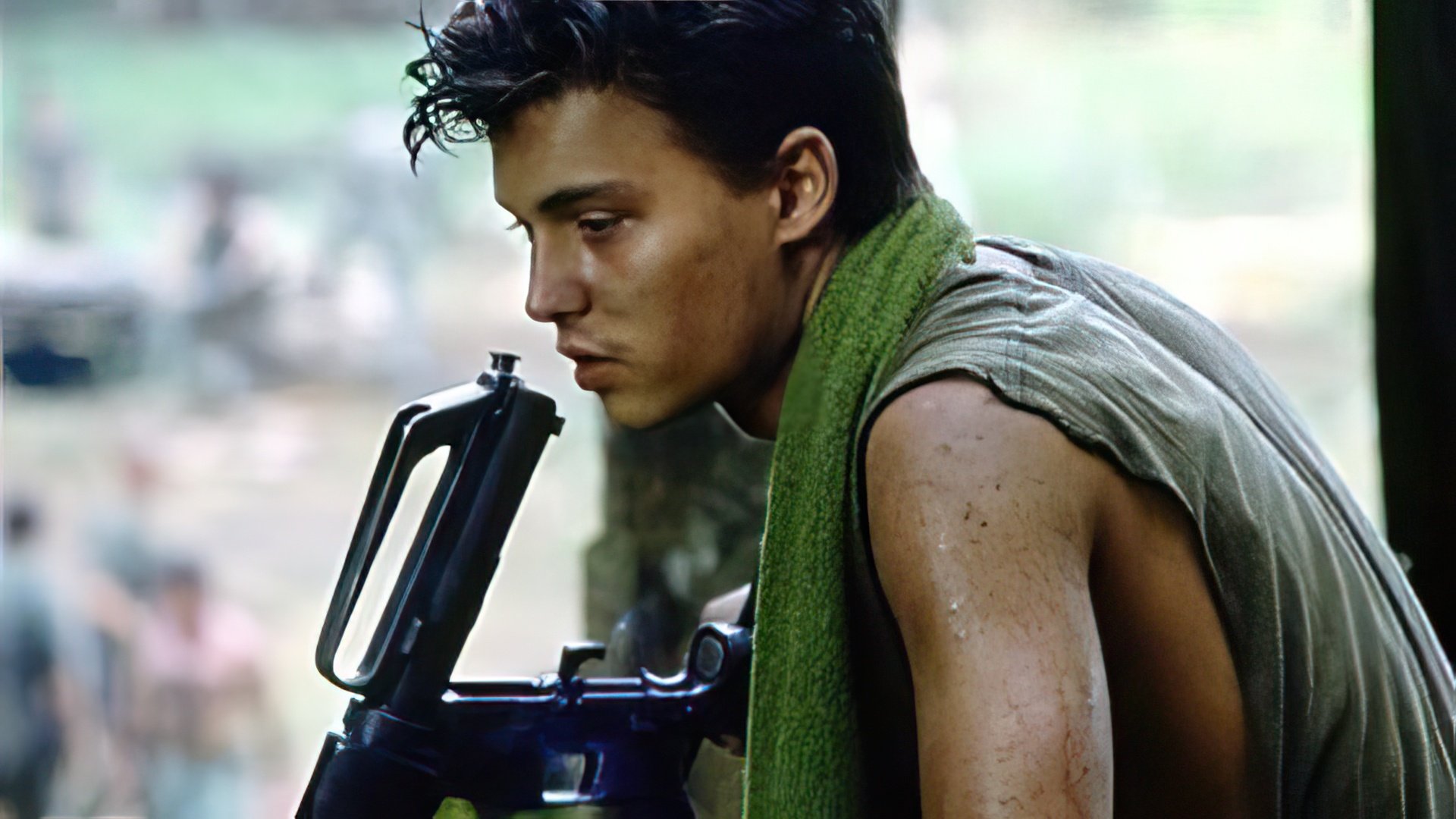 Johnny Depp in Platoon by Oliver Stone