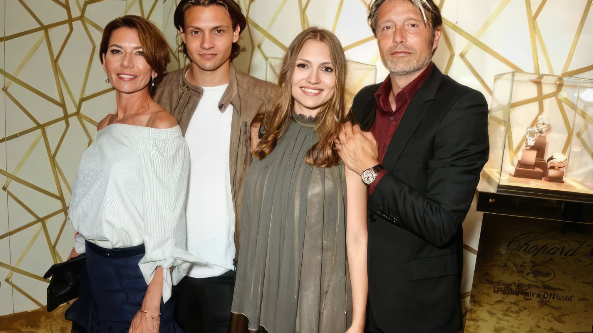 Mads Mikkelsen with his Wife and Children
