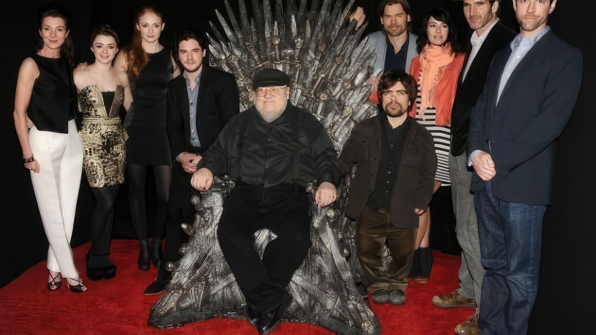 Peter Dinklage with George Martin and other «Game of Thrones» actors